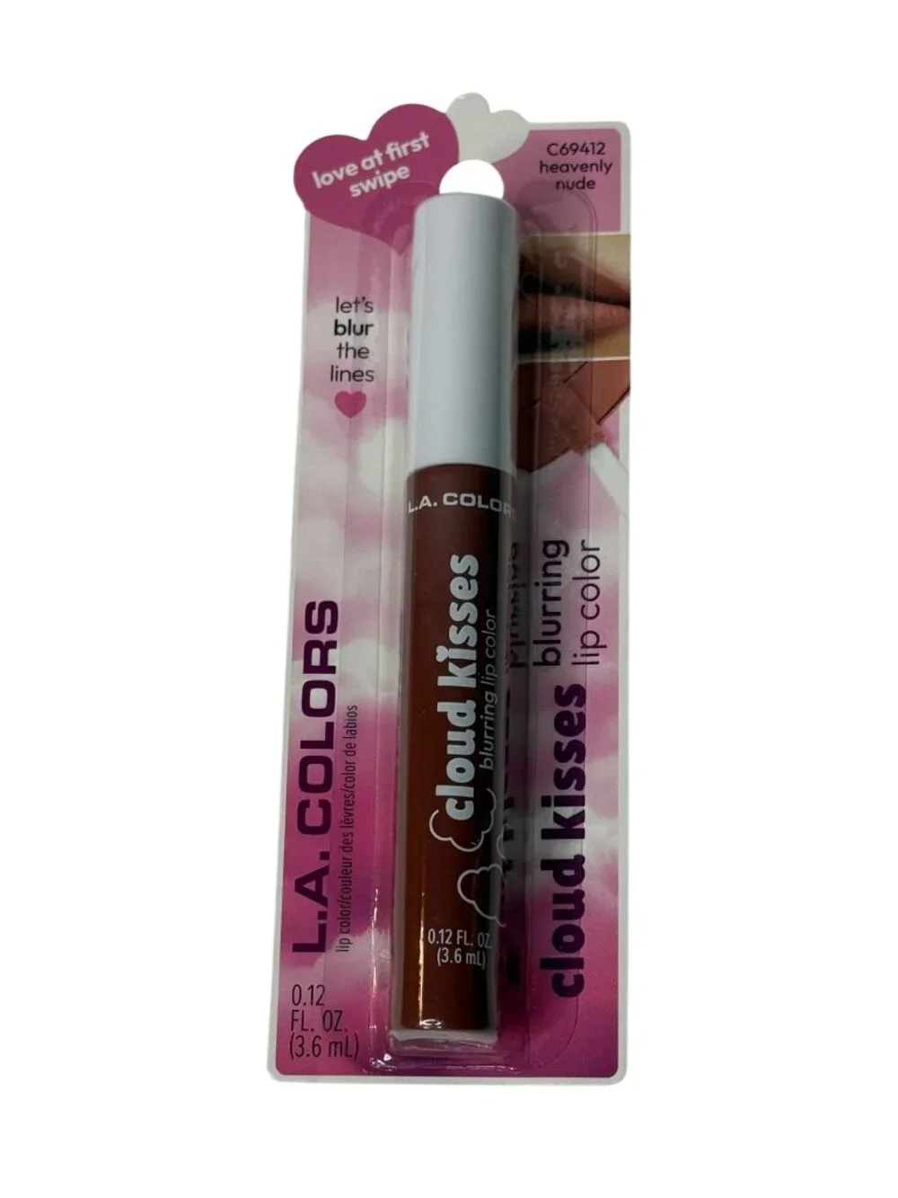 L.A. Colors Cloud Kisses Lip Color Heavenly Nude C69412 New